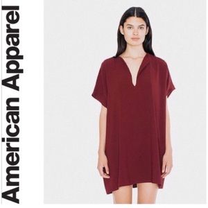 American Apparel Alia Crepe Dress - Maroon